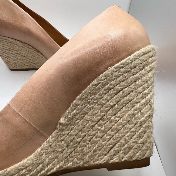 SCHUTZ ESPADRILLE WEDGE NATURAL LEATHER GORGEOUS HEELS. Size 10 brand new no box - Picture 3 of 6